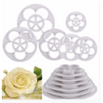 thumbnail image 2 of 6PCS Rose Flower Petal Cake Molds Gumpaste Flower Cutters, Cookie & Sugarcraft Modelling Tools Rose Pattern Plunger Cutter Set, Flower Shaped Baking Molds, Cake Decorating Cutters(White), 2 of 7