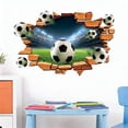 thumbnail image 4 of 24" X 36" 3D Soccer Ball Wall Stickers, Self-Adhesive Break-Through Wall Decals, Vivid Football-Themed Decor for Bedroom, Playroom, Living Room, Sports-Themed Party Decor for Family and Sports Fans, 4 of 6