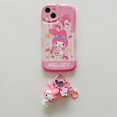 thumbnail image 1 of Funda de teléfono para Iphone 11 12 13 14 Pro Max Lovely 3d Cartoon Hello Kitty Kuromi Melody Design Tpu cubierta de teléfono móvil con colgante, 1 of 4