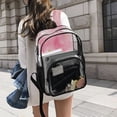 thumbnail image 6 of PVC Transparent Backpacks Clear Backpack for Travel and Outings Pink Background with Hearts, 6 of 7
