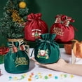 thumbnail image 3 of 4 Styles Drawstring Christmas Bags with Santa Claus Pattern Merry Christmas Gift Wrapping Bags Treat Pouch Bags for Birthdays Gift Decoration Arts and Crafts 1pc/Style Colorful, 3 of 5