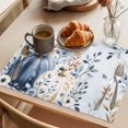 thumbnail image 2 of Placemats Set of 4 - 13x19 Inch, Blue Thanksgiving Non-Slip Washable Place Mats for Dining Table, Fall Farmhouse Harvest Pumpkin Leaves Polyester & Linen Blend Table Mats for Kitchen Party Holiday, 2 of 9