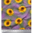thumbnail image 1 of Soimoi Rayon Crepe Fabric Leaves & Sunflower Floral Printed Craft Fabric by The Yard 46 Inch Wide, 1 of 3