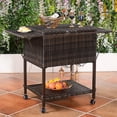 thumbnail image 4 of Costway Portable Rattan Cooler Cart Trolley Outdoor Patio Pool Party Ice Drink Mix, 4 of 10