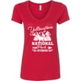 thumbnail image 3 of Inktastic Wyoming Yellowstone National Park Women's V-Neck T-Shirt, 3 of 5
