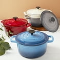 thumbnail image 5 of Smith & Clark 5-Quart Enameled Cast Iron Dutch Oven Round Pot with Lid, White, 5 of 7