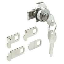 Prime-Line Mailbox Lock, 5 Cam, Chrome Finish, National 14 Keyway, Opens Clockwise Direction, 90 Degree Rotation, W/Dust Cover