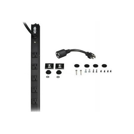 UPC: 0037332143402 | Tripp Lite Basic PDU 20A 14 Outlets (5-15/20R) 120 V L5-20P/5-20P Adapter 15 ft. Cord 0U Vertical Rack-Mount Power (PDUV20)
