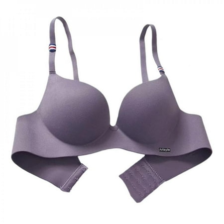 

Spdoo Push up Bras for Women Ice Silk Seamless Wire Free Bralettes Dark Gray 32AB