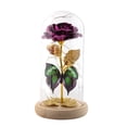 thumbnail image 1 of LED Color Gold Rose Flower Hollow Butterfly Log Bottom Glass Cover Simulation Valentine's Day Gift Decoration Ornaments, 1 of 1