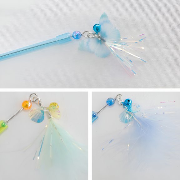 BESTSKY 3Pcs Kitten Toys,Improved Coordination Cat Wand,Visual Stimulation Play Cat Toys Interactive,Style1
