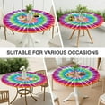 thumbnail image 7 of Rainbow Tie Dye Mandala Pattern Round Fitted Tablecloth with Elastic Edge,Dining Table Cover Waterproof,Outdoor Round Tablecloth for Camping,Dining,Indoor and Outdoor, 7 of 7