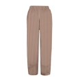 thumbnail image 5 of Women's Casual Pants Striped Linen Pants For Women Summer Casual Wide Leg Pants With Pockets Comfy Cropped Palazzo Pants,Gold Women's Casual Pants S, 5 of 5