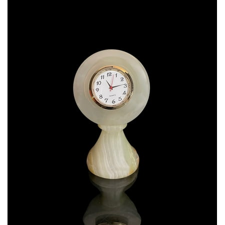 Banded White Onyx Stand Clock