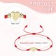 thumbnail image 2 of Pulsera Inicial Uxcell, Pulsera de Cuerda Trenzada Ajustable con Enlace de Corazón Letra H, Joyería de Encanto de Alfabeto Baño de Oro, Roja, 2 of 5
