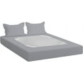 thumbnail image 2 of D.N.G. BEDDINGS 3 Piece Box Spring Cover - 100% Egyptian Cotton, 800 TC, Wrap Around 4 Sides Bed Skirt for Hotel & Home, Fits Box Springs up to 10 Inch - Twin XL, Stripe Silver Color, 2 of 9