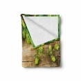thumbnail image 2 of Plant Soft Flannel Fleece Blanket, Hop Twigs on an Old and Cracked Wooden Board Fresh Picked Whole Hops Brewing, Cozy Plush for Indoor and Outdoor Use, 50" x 60", Avocado Green Brown, by Ambesonne, 2 of 6