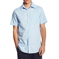 thumbnail image 2 of Berlioni Italy Men's Premium Classic Button Down Short Sleeve Solid Dress Shirt (Blue,XL (17-17½)), 2 of 3