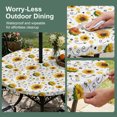 thumbnail image 5 of Round Outdoor Tablecloth with Umbrella Hole and Zipper, Sunflower Tablecloth with Elastic Waterproof, Summer Botanical Farmhouse Floral Elegant Patio Table Covers for 45" - 54" Picnic Pool Tables, 5 of 9