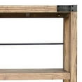thumbnail image 6 of Fiu 63 Inch Pier Table 3 Shelves Bracket Accents Iron Wheels Brown Wood, 6 of 9