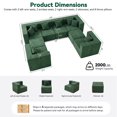 thumbnail image 6 of BEHOST 202.5" Oversized Boneless Couch, 27.5" Deep Seat Modular Sectional Sofas for Living Room, Teddy Green, 6 of 6