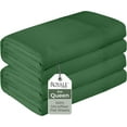 thumbnail image 1 of Royale Linens 2 Pack Bulk Flat Sheet Set - Top Sheets - Soft Microfiber - Wrinkle & Stain Resistant - for Hotel, Massage Table, Hospital, Dorm - Queen Flat Sheet Sold Separately (Queen, Hunter Green), 1 of 5