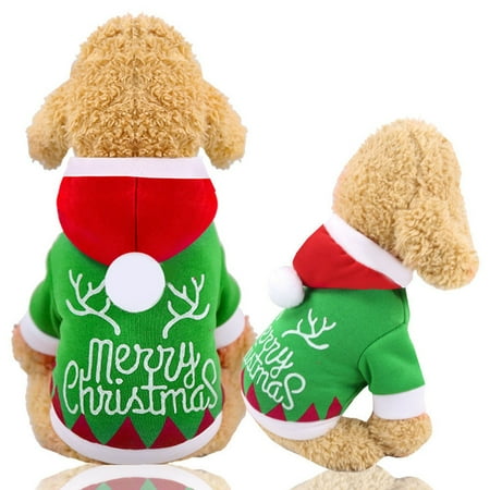 

Christmas Clothes Dog And Cat Pet Supplies Autumn And Winter New Products Green Number Holiday Clothes Medium Sized Dog Two Legged Clothes