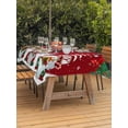 thumbnail image 2 of Outdoor Tablecloth with Umbrella Hole and Zipper, Christmas Gnomes Rectangle Table Cloth 54x80 Inch Waterproof Tablecloth, Red Joy Pine Branches Cardinal Birds Picnic Table Cover for Patio Camping, 2 of 7
