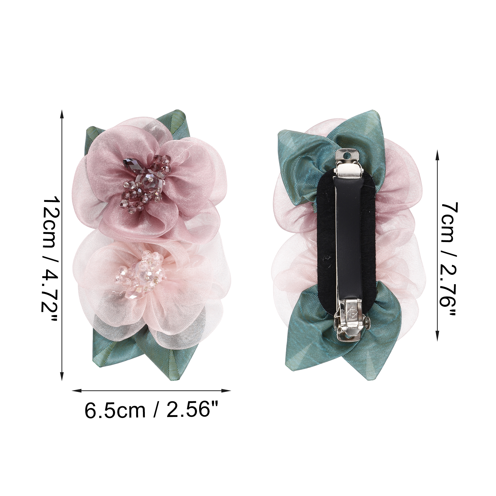 Unique Bargains Fashion Elegant Flower Hair Pin Hairdo Clip Pink Light Pink