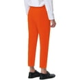 thumbnail image 3 of INSPIRE CHIC Men's Cropped Dress Business Pants Straight Fit Flat Front Suit Trousers 32 Orange, 3 of 7
