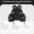 thumbnail image 5 of BalanceFrom 32 lb Neoprene Coated Iron Dumbbell Hex Weights Set with Stand, Black, 5 of 13
