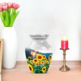 thumbnail image 7 of JAGASY Sunflower Mini Urn for Mother, White Small Keepsake Urns for Human Ashes, Sunset Sunflower Field Decorative Urns for Father, Memorial Cremation Urn for Parents, (3 Inch), 7 of 7