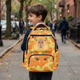 thumbnail image 4 of Aplkyhs Orange Capybara Backpack for Kids Teens Age 6-18 Cute Cartoon Print School Bag Ergonomic Adjustable Straps Lightweight Bookbag for School Travel, 4 of 7