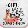thumbnail image 4 of Inktastic A Girl Who Loves Her German Shepherd Boys or Girls Baby Bib, 4 of 4