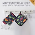 thumbnail image 4 of Yayeee Oven Mitts and Pot Holder Set of 2 Heat Resistant Kitchen Gloves Baking Hot Pad, Colorful Space Cat, 4 of 5