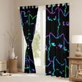 thumbnail image 3 of Homewish Cartoon Black Cat Curtains Pack of 2 (42x84 Each) for Preppy Children Teens,Kawaii Pet Animal Curtains Blackout,Abstract Gradient Bedroom Curtains,Breathable Home Decor, 3 of 6