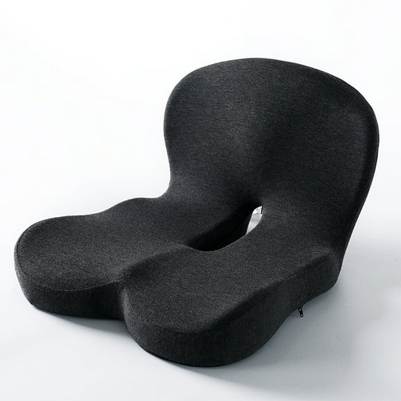 ZOPan Memory Foam Office Chair Cushion L-Shaped Integrated Seat Cushion Lumbar Support, Black
