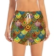 thumbnail image 2 of Rateoe Colorful Circle Printed 2 in 1 Women's Workout Shorts for Athletic Gym Running Shorts with Phone Pockets-Medium, 2 of 7