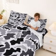 thumbnail image 3 of Feelyou Camo Animal Silhouette Bed Sheets for Boys Girls Kids, Shark Dolphin Ocean Wildlife King Sheets, Black Grey, 4pcs, 3 of 5