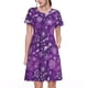 thumbnail image 1 of Disketp Purple Snowflakes para Vestido de Manga Corta para Mujeres, Vestidos de Verano para Mujeres, Casual y Holgado para la Playa, 1 of 6