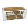 thumbnail image 6 of Spacious Cat House Furniture, Cat Kennel Cabinet with 2 Sliding Tempered Glass Doors and Multi-Level Shelves, for Living Room and Study, White Finish, 6 of 11