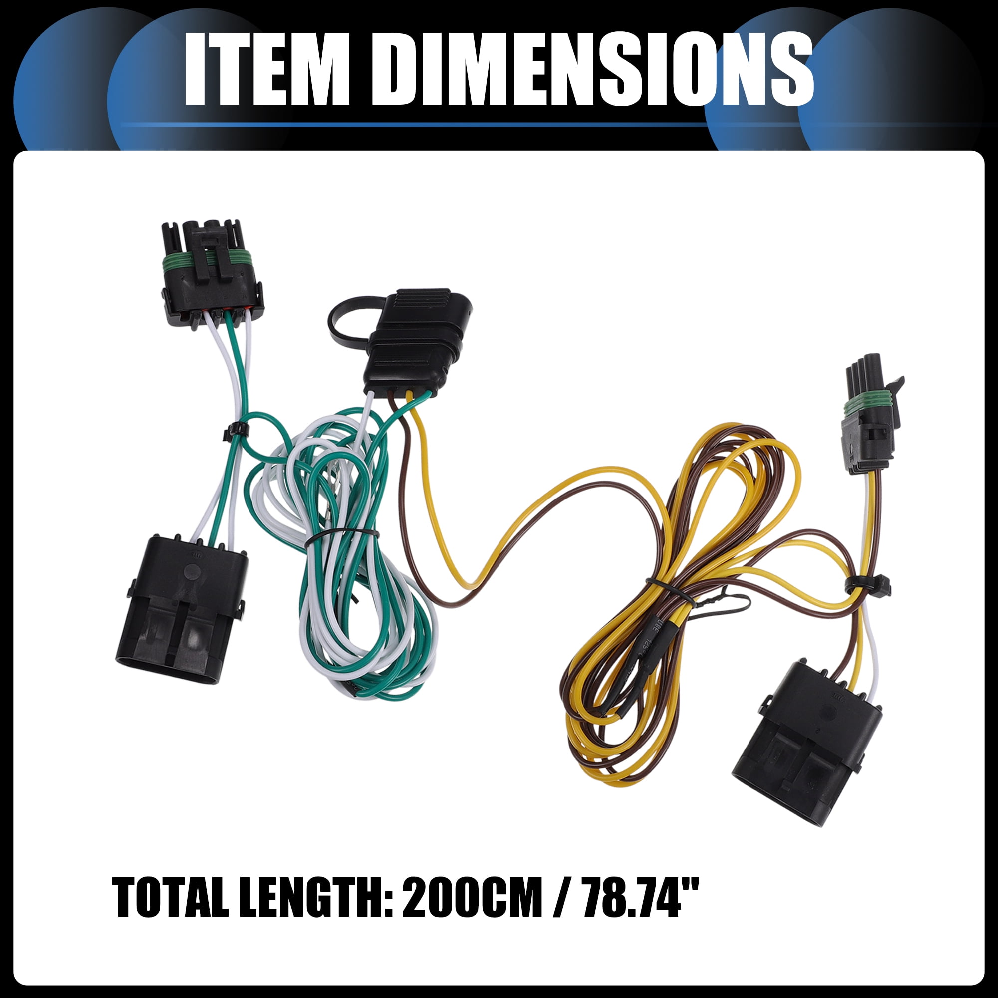 Unique Bargains 4 Pin Trailer Wiring Harness for Jeep Wrangler 1991-1997 and YJ 1991-1995