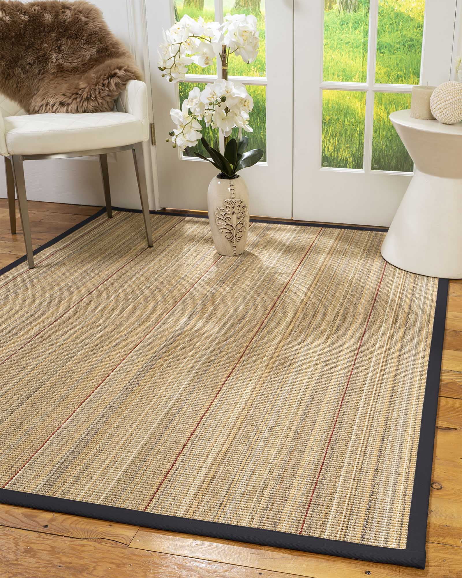 Natural Area Rugs Resort Custom Sisal Rug, 10', Round Midnight Blue