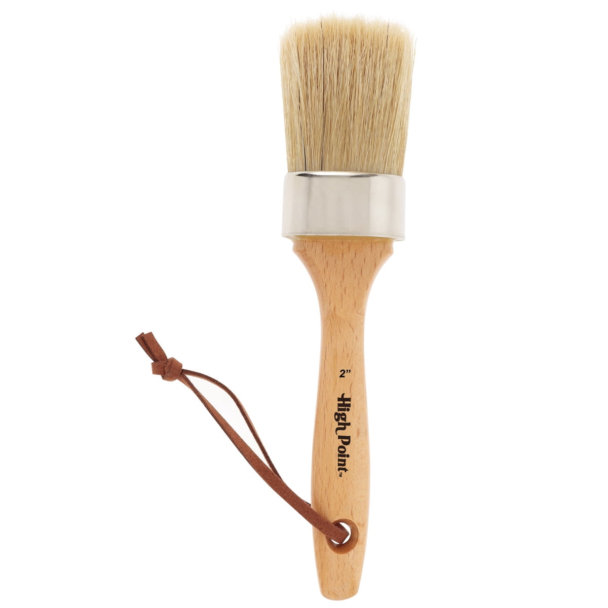 Large 2-in-1 Round Chalk & Wax Finishing Brush | Professional Quality For All Fine Art, Hobby & Chalk Paints, Faux Finishing, Stenciling & Wax Finishing [2" x 2.36" Brush Hair] - DOUBLE PACK