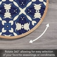 thumbnail image 3 of CounterArt White & Blue Pattern Round Wood Lazy Susan Turntable, 3 of 7