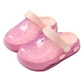 thumbnail image 5 of Lusa Kids Solid Color Transparent Slippers with Holes Casual Thick-Soled Non- Summer Beach Sandals Comfortable Soft Sole Cool Shoes for Warm Weather Outdoor Play Wear Pink 2.5-3 Years, 5 of 8