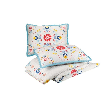 The Pioneer Woman Multi-Color Mazie Medallion Cotton Full/Queen Quilt