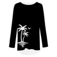 thumbnail image 4 of CLOOCL Black T-Shirts Plus Size Women Clothing Coconut Tree 3D Printed Tops Tees, 4 of 6