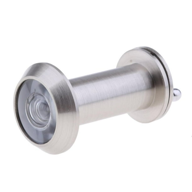 Mirilla de puerta antirrobo y antipolvo de 200 grados con cubierta para 14 mm Plata