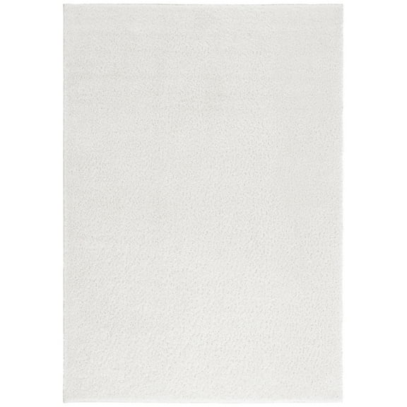 SAFAVIEH Penelope Braden Solid Shag Area Rug, Ivory, 5'3" x 7'6"